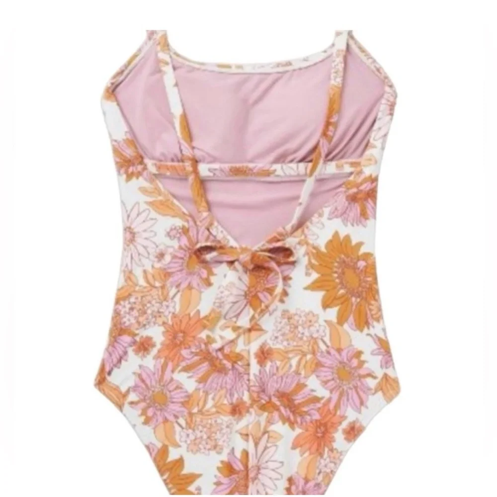 NWT Kona Sol Floral Swimsuit in Pink and Orange Size XL